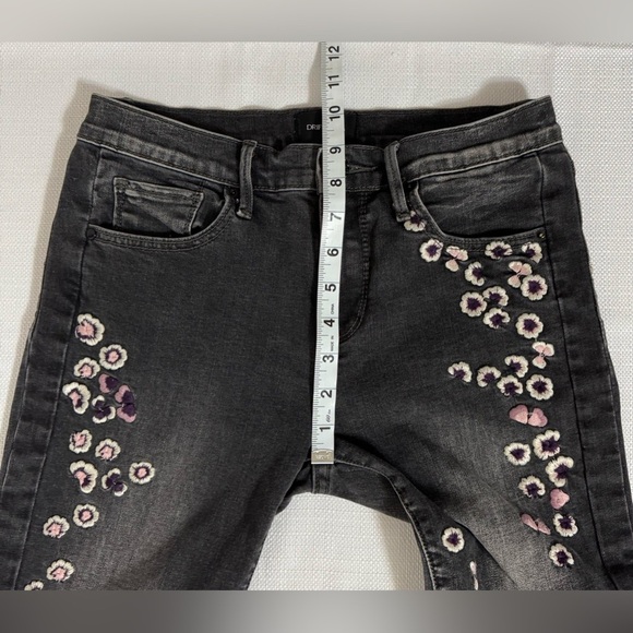 Driftwood Jeans Jackie Cherry Blossom Floral Embroidered Black Pink Size 26 - Picture 9 of 12